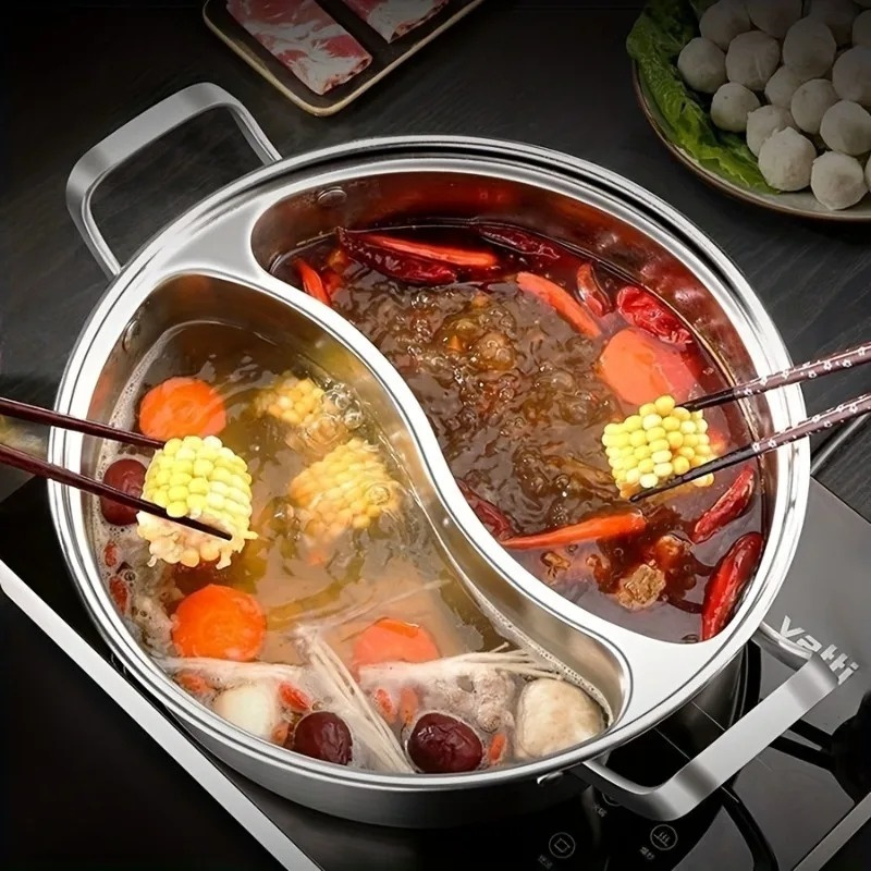 Home Cooking Chinese - Marmite à fondue chinoise double compartiment