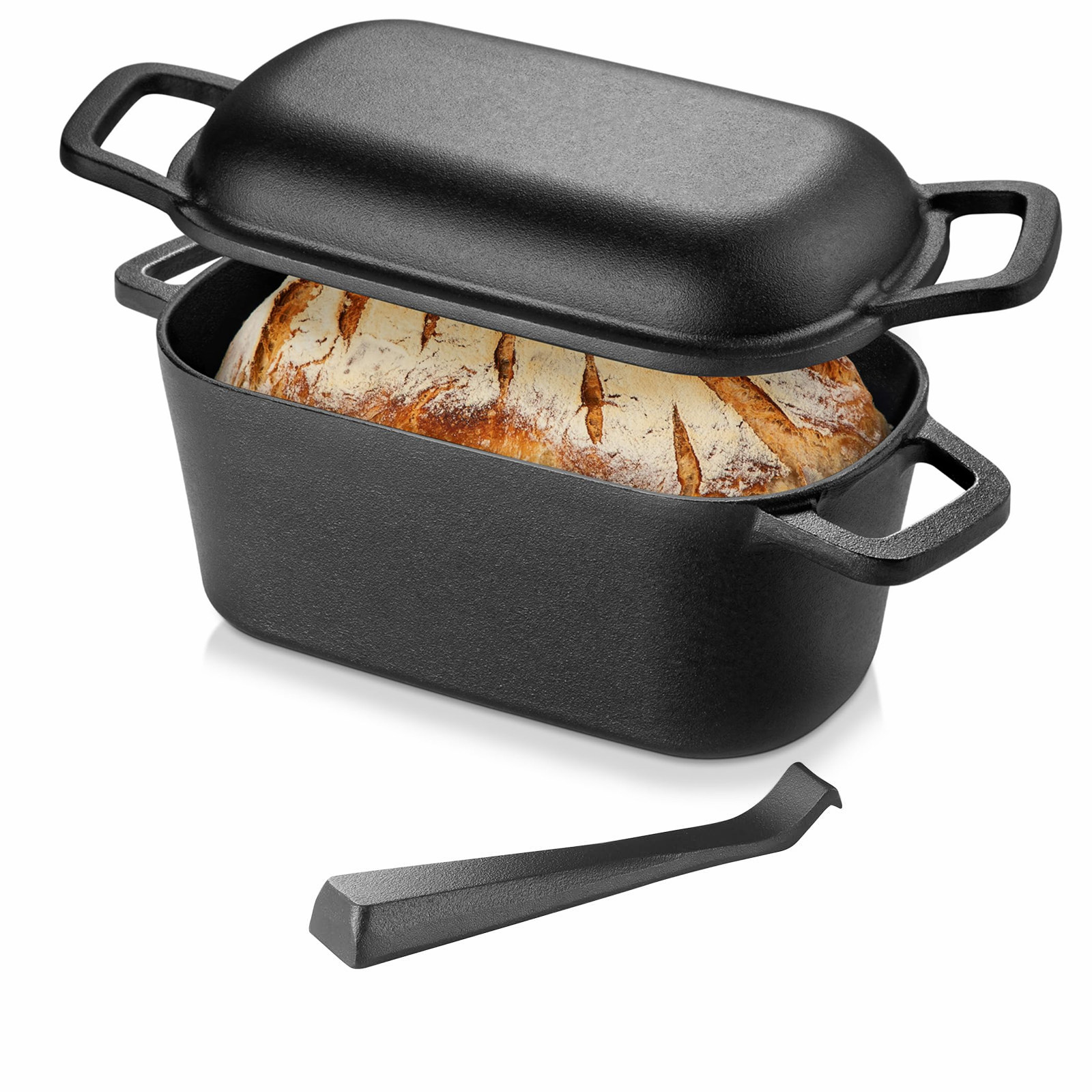 Dutch Oven Enamel - Marmite hollandaise en fonte ovale 2-en-1