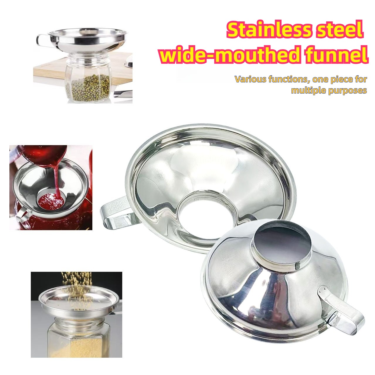 Home Cooking Oil - Entonnoir de cuisine en acier inoxydable