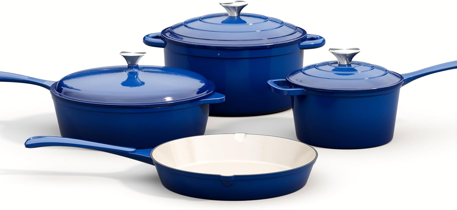 Dutch Oven Enamel - Ensemble de 7 ustensiles de cuisine