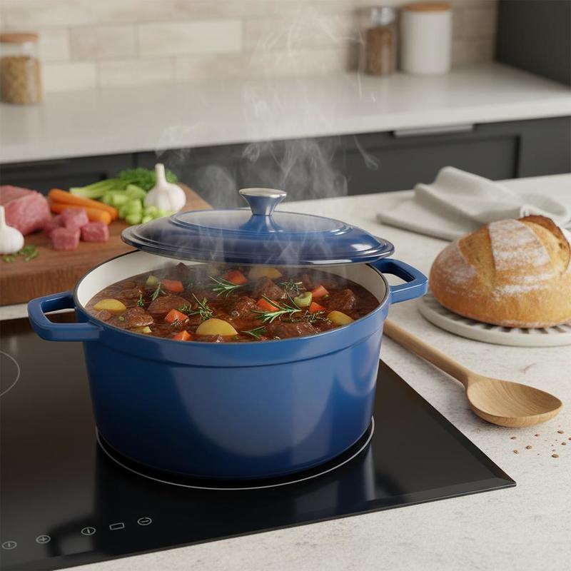 Dutch Oven Enamel - Cocotte en fonte émaillée, 6 quarts,