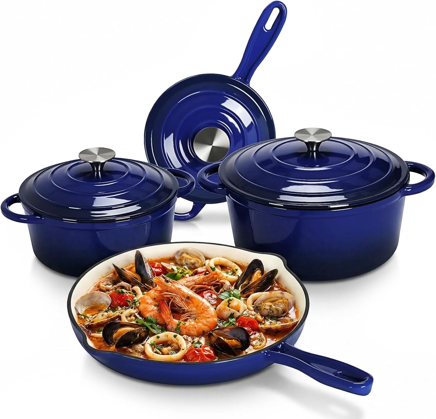 Dutch Oven Enamel - Ensemble de casseroles en fonte émaillée