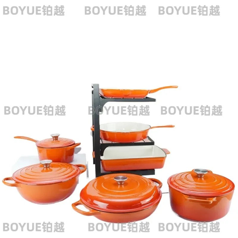 Dutch Oven Enamel - Ensemble de 7 ustensiles de cuisine