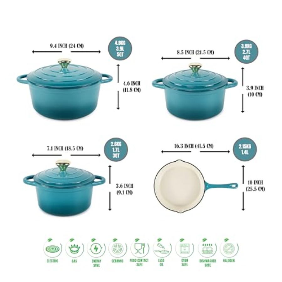 ENSEMBLE de 7 pièces émaillées - Dutch Oven Enamel avis et prix