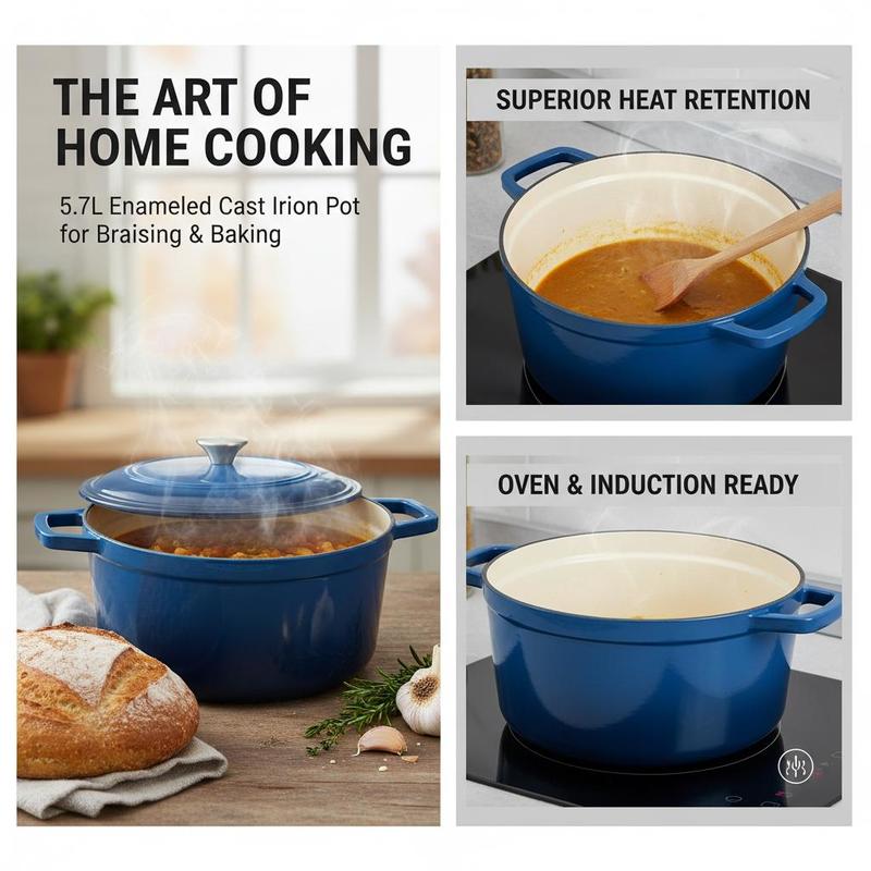 Cocotte en fonte émaillée, 6 q - Dutch Oven Enamel avis et prix