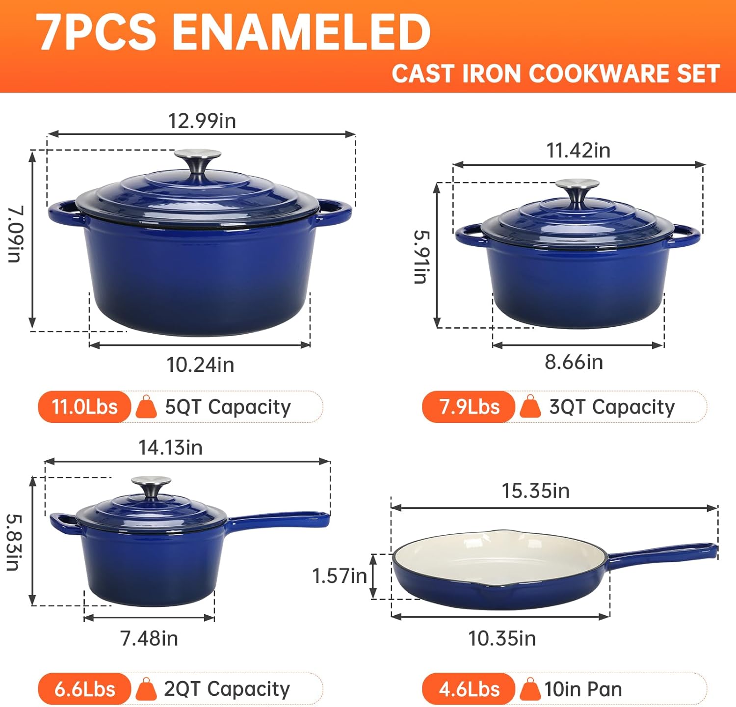 Ensemble de casseroles en font - Dutch Oven Enamel avis et prix