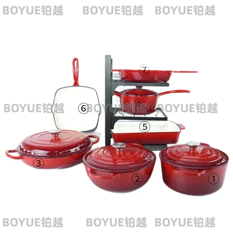 Ensemble de 7 ustensiles de cu - Dutch Oven Enamel avis et prix