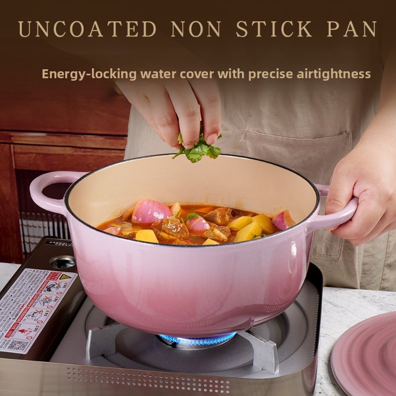 Cocotte en fonte émaillée rose - Dutch Oven Enamel avis et prix