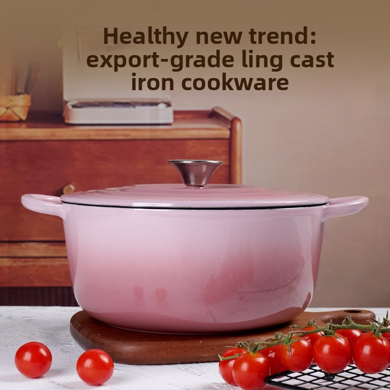 Cocotte en fonte émaillée rose - Dutch Oven Enamel avis et prix
